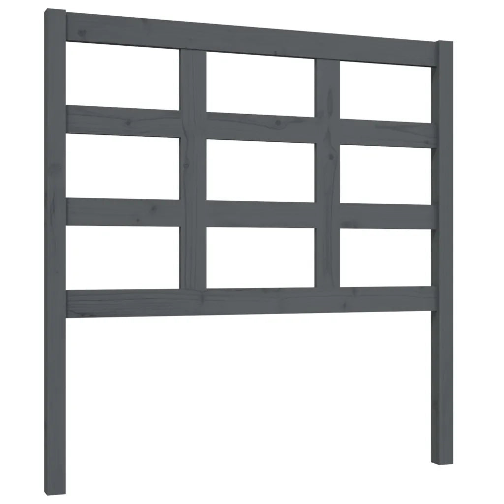 Testiera per Letto Grigia 95,5x4x100 cm Legno Massello di Pino 817872