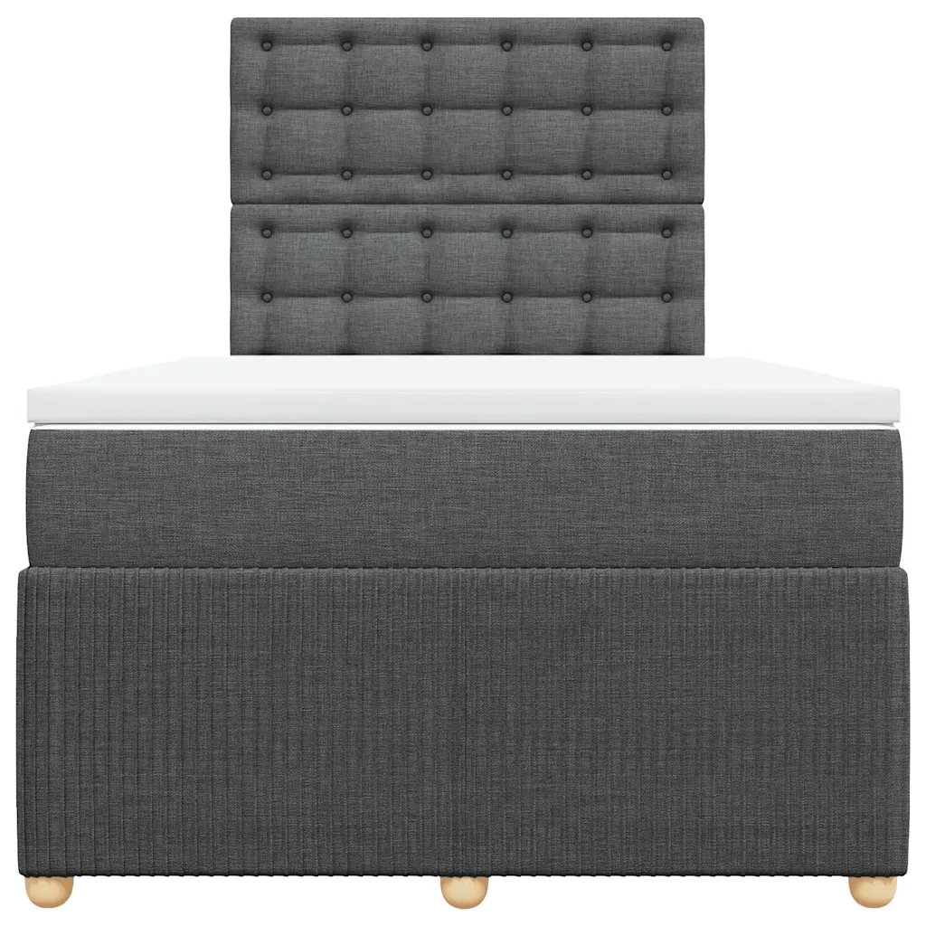 vidaXL Giroletto a Molle con Materasso Grigio Scuro 120x200 cm Tessuto
