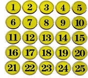 Tavoliere per carte da gioco con supporto in PVC rotondo, antiscivolo, con doppia striscia adesiva, ideale per ristoranti, club e pub, per numeri da 1 a 25.