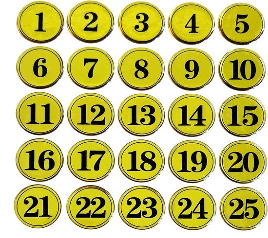 Tavoliere per carte da gioco con supporto in PVC rotondo, antiscivolo, con doppia striscia adesiva, ideale per ristoranti, club e pub, per numeri da 1 a 25.