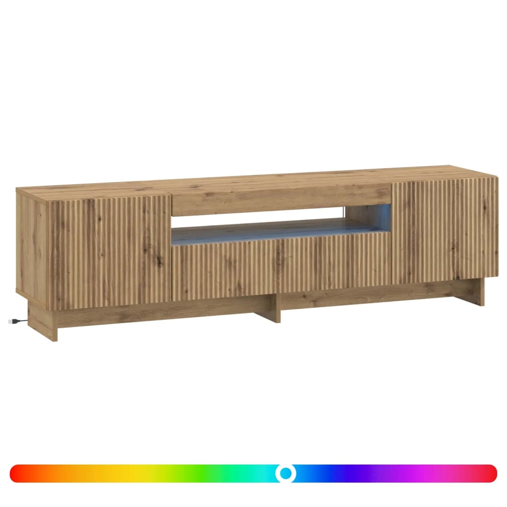 Mobile TV LED Rovere Artigianale Legno ingegnerizzato 896034