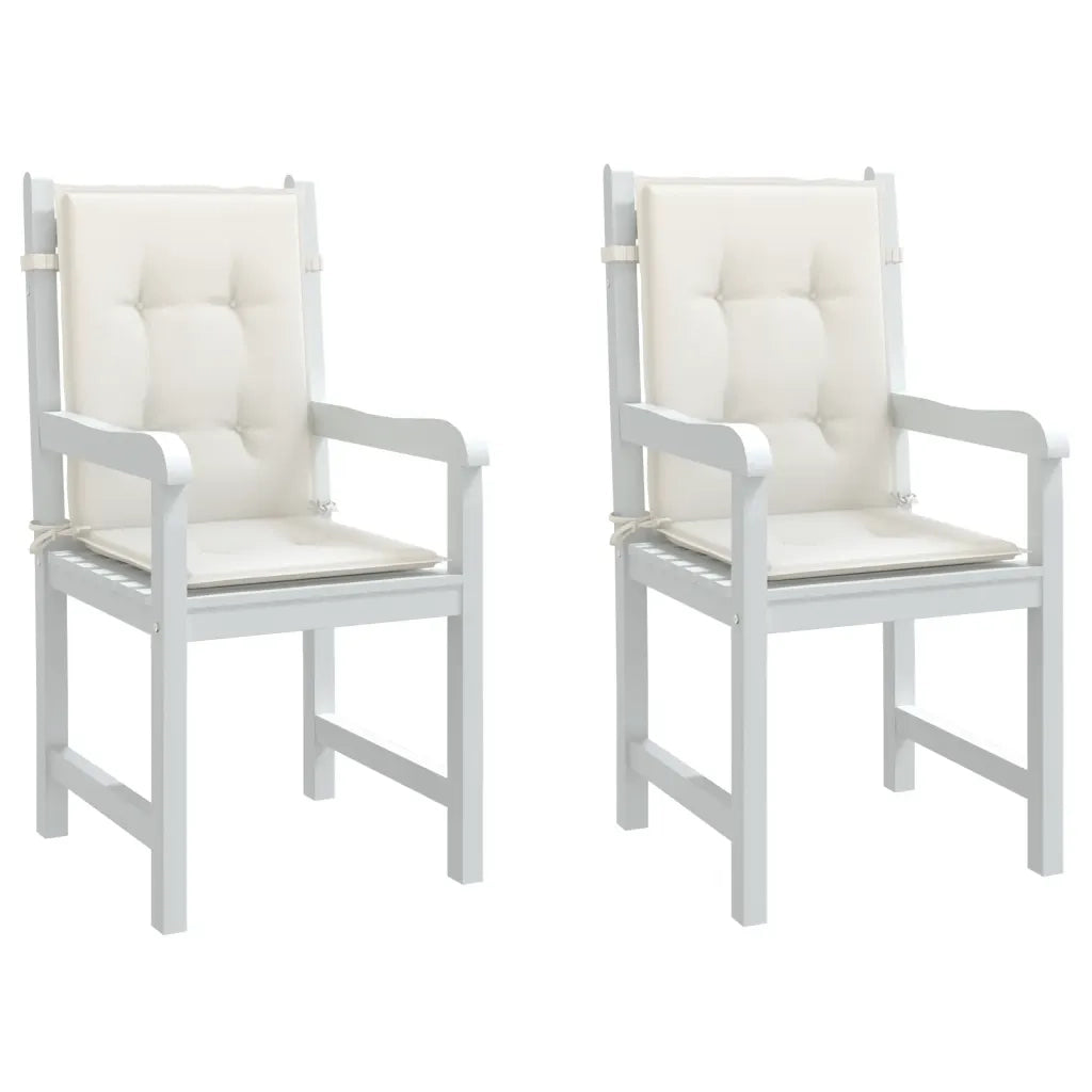 Cuscini Sedia Schiena Bassa 2 pz Crema MÃ©lange 100x50x4 Tessuto