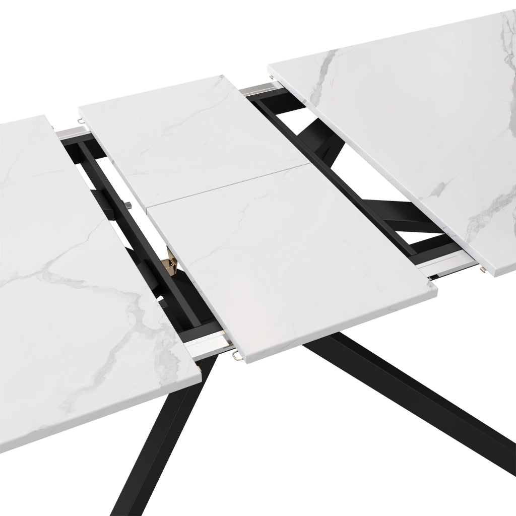 TAVOLO Allungabile Rettangolare 150/180 x 70 x 76 cm MDF Nero Bianco