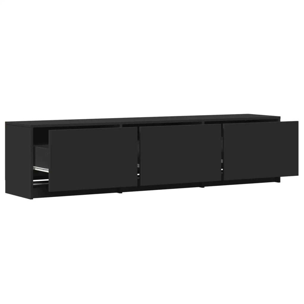Mobile TV con LED-Credenza per TV Nero 165 x 34 x 40 cm Legno ingegnerizzato