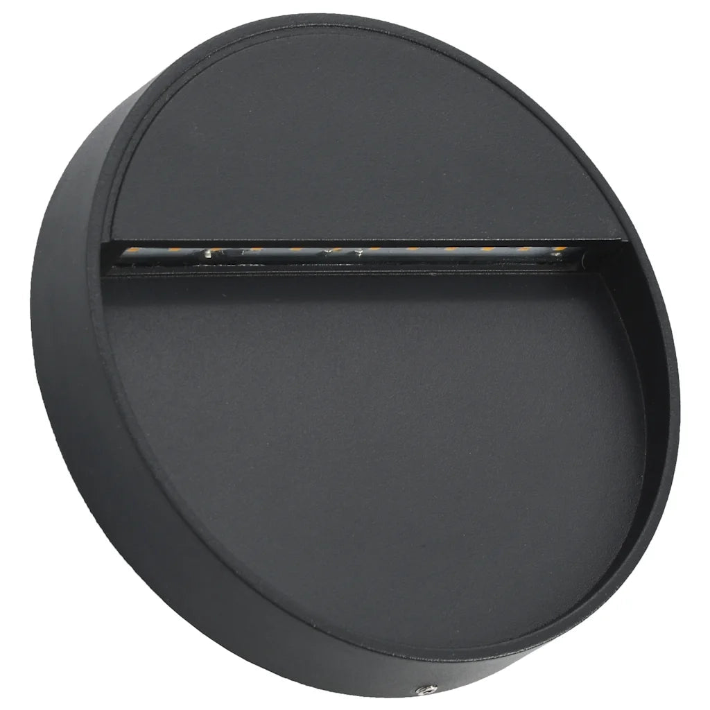 Lampade da Parete da Esterno a LED 2 pz 3 W Nere Rotonde 45658