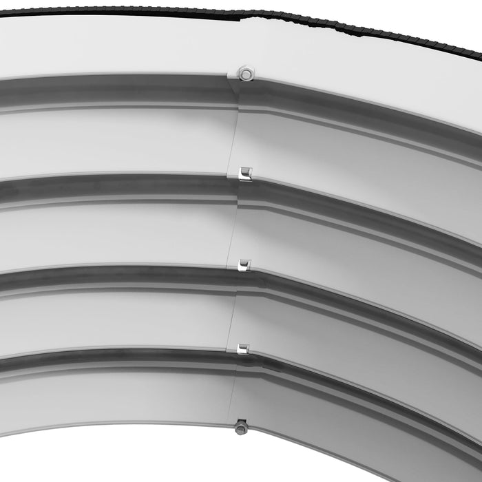 Set di 2 Letti per Orto Rialzati con Fondo Aperto Ø60x30 cm in Acciaio Galvanizzato Argento