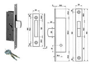 SERRATURA DA INFILARE PER MONTANTI CON CATENACCIO BASCULANTE 303  mm.19,4 (3031420)    ISEO