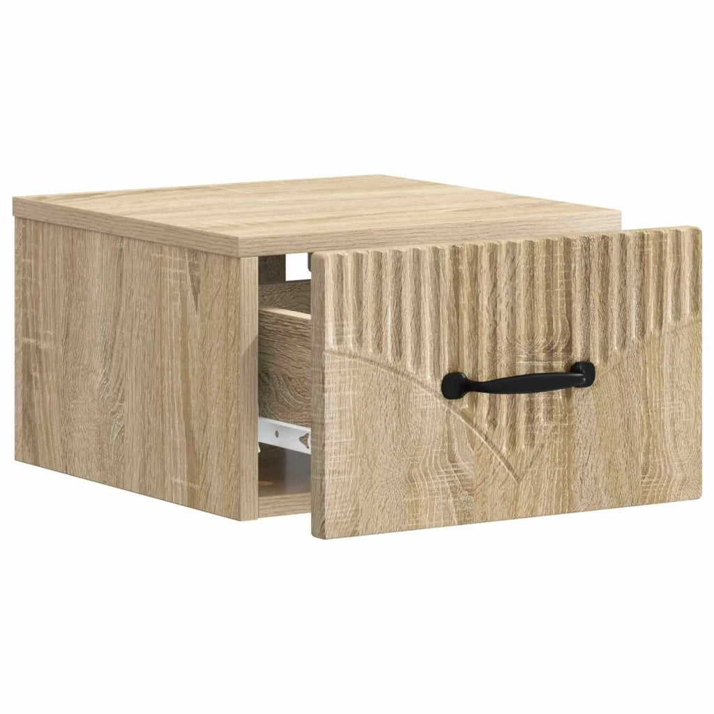 Mobiletto da notte a muro 2 pcs Rovere Sonoma 34,5 x 33 x 20 cm