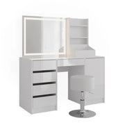Vicco Tavolo da toeletta Bianco/bianco lucido 128.2 cm 4 parti