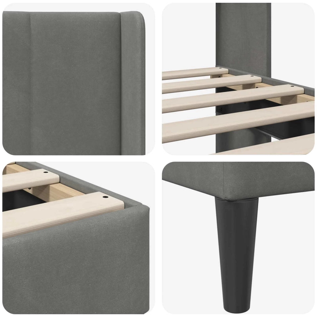 Struttura del letto Grigio Scuro 90 x 190 cm Velluto 3414668