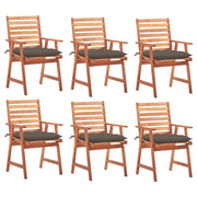 Sedie da Pranzo da Esterni con Cuscini 6 pz Massello di Acacia 3078370