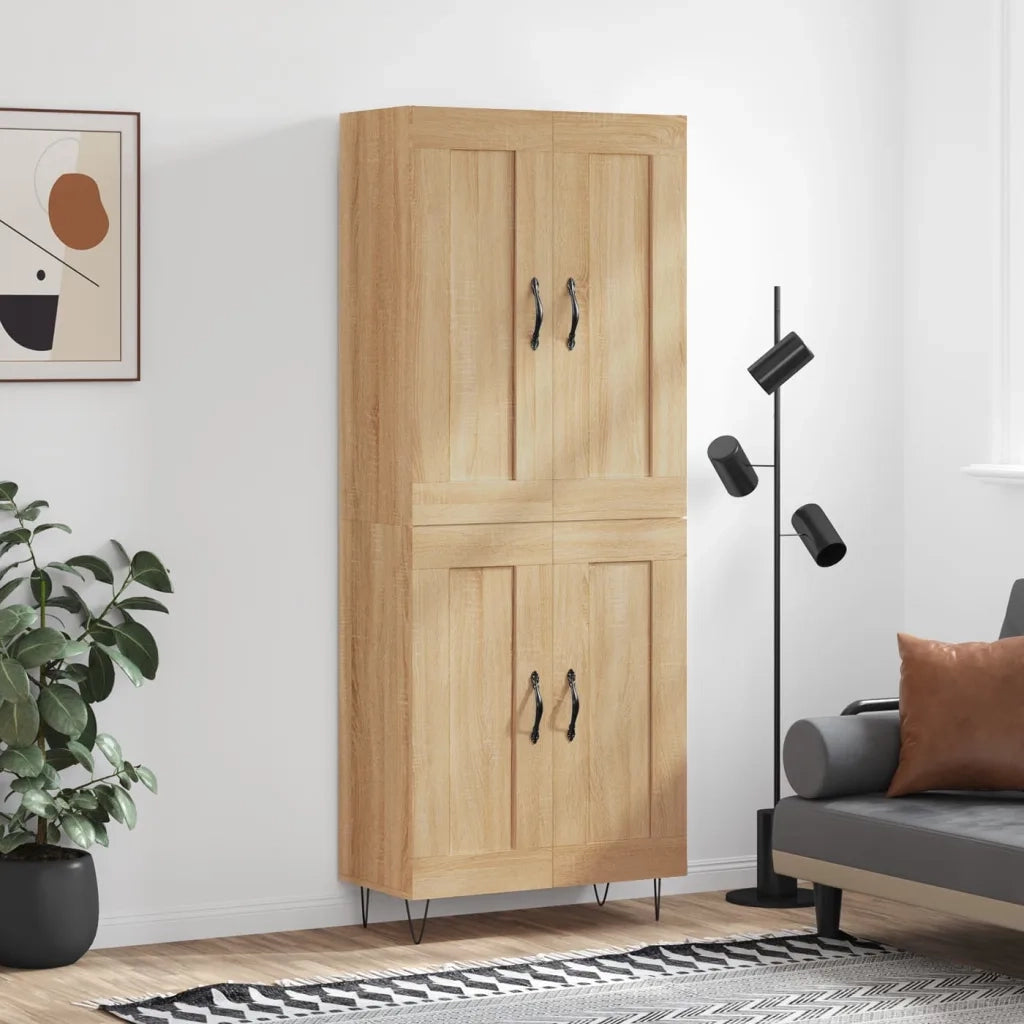 Credenza-Buffet-Armadio da cucina Rovere Sonoma 69,5x34x180 cm in Legno Multistrato 541647