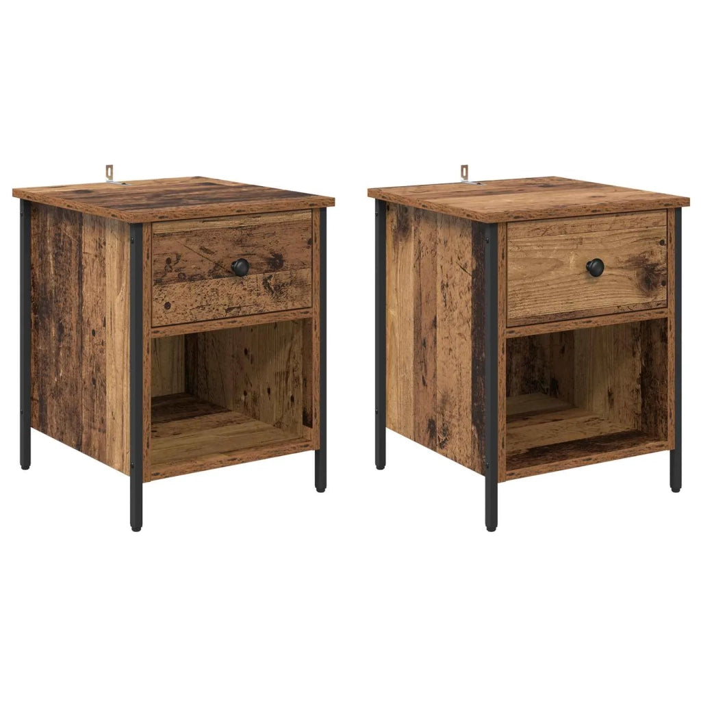 Armadio da Notte 2 pcs Legno vecchio 40 x 42 x 50 cm
