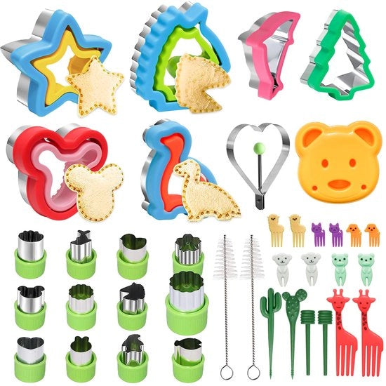 Set di 38 stampini per biscotti, stampini per biscotti, stampini per pane, stampini per pane in acciaio inossidabile per bambini, stampini per toast, Mickey Dinosaur Star Heart

Dettagli tecnici: 
- Materiale: acciaio inossidabile
- Set di 38 pezzi