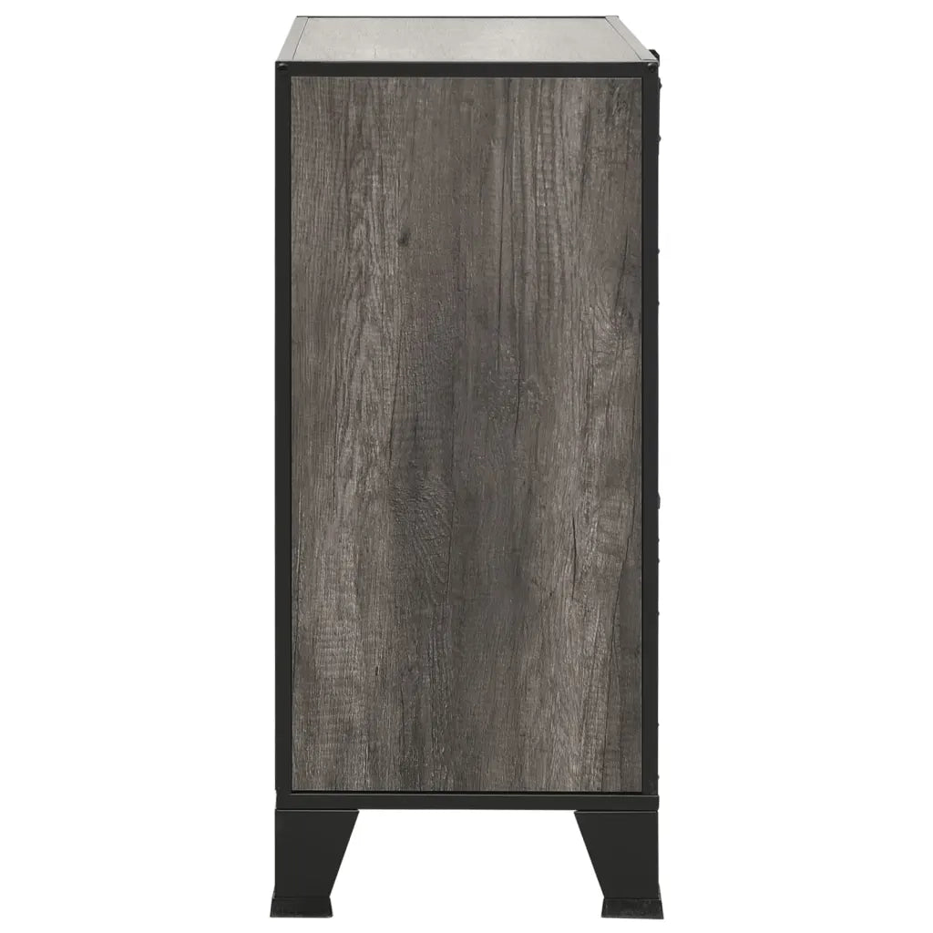 Armadietto Grigio 72x36x82 cm in Metallo e MDF 335912