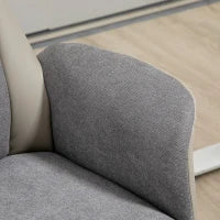 Sedia da Ufficio Elegante a 2 Tessuti, Sedia Ergonomica ad Altezza Regolabile, 65x72x108-118 cm, Grigia