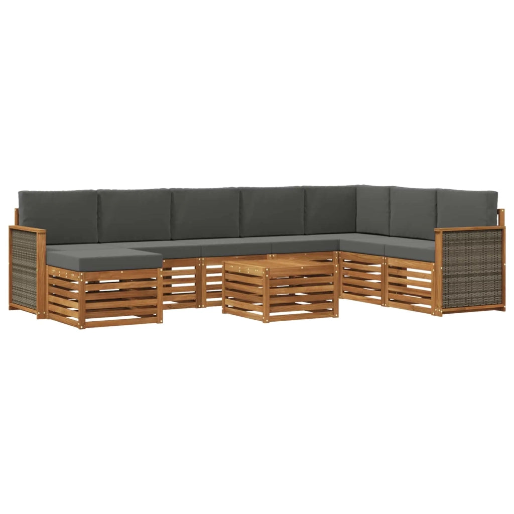 Set di divani da esterno 7 pz Naturale e Antracite 3384738