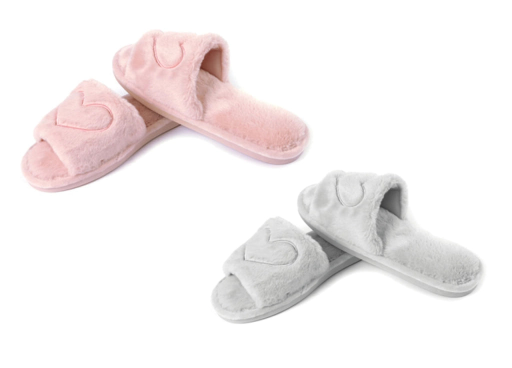 Ciabatte Pantofole Invernali In Morbida Ecopelliccia Modello Lovely Con Cuori - 39-40 - Rosa