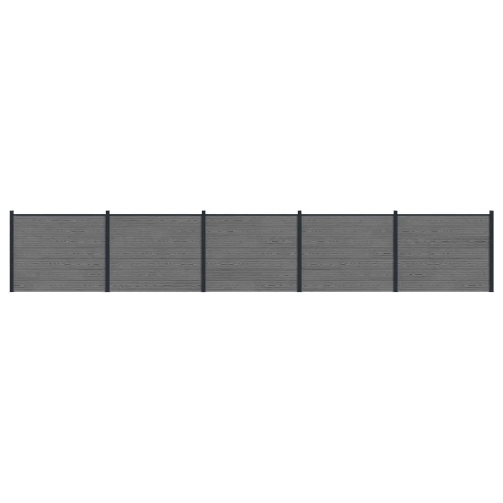Pannello di Recinzione 5 pcs WPC e Alluminio Grigio