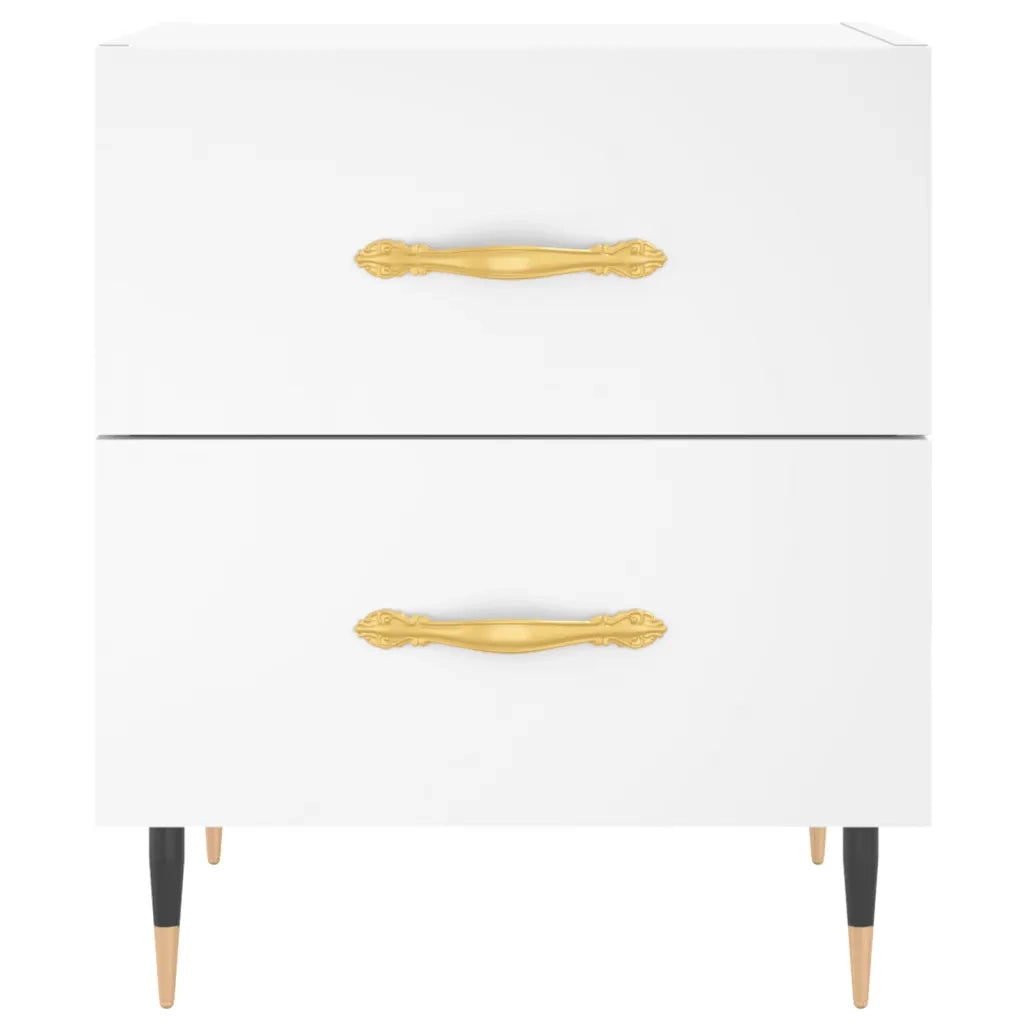Comodini 2 pz-Set di 2 Tavolino da notte Bianchi 40x35x47,5 cm in Legno Multistrato 260423