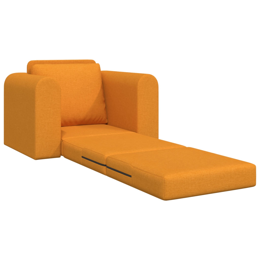 Divano Letto a Terra 2-in-1 Giallo Scuro 98x71x83 cm Tessuto