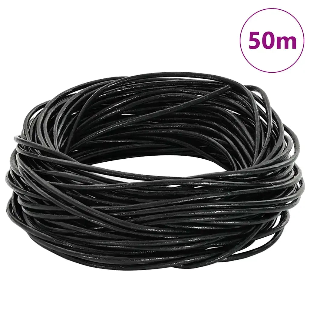 Cordino in Pelle Nero Ø2 mm x 50 m Pelle 42021957
