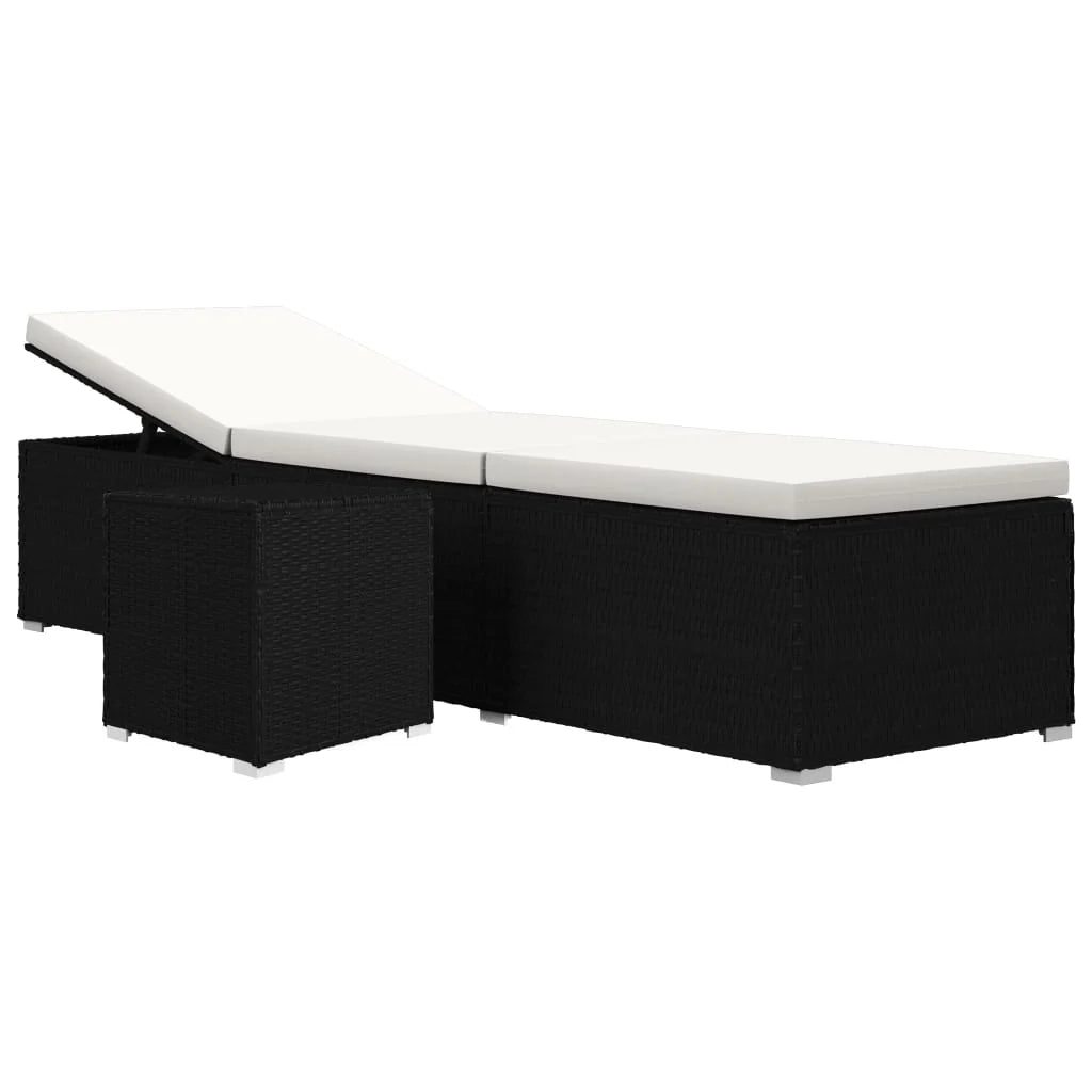 Lettino prendisole sedia a sdraio lettino prendisole letto da giardino mobili da giardino e tavolo da tè resina intrecciata bianco crema 02_0012775