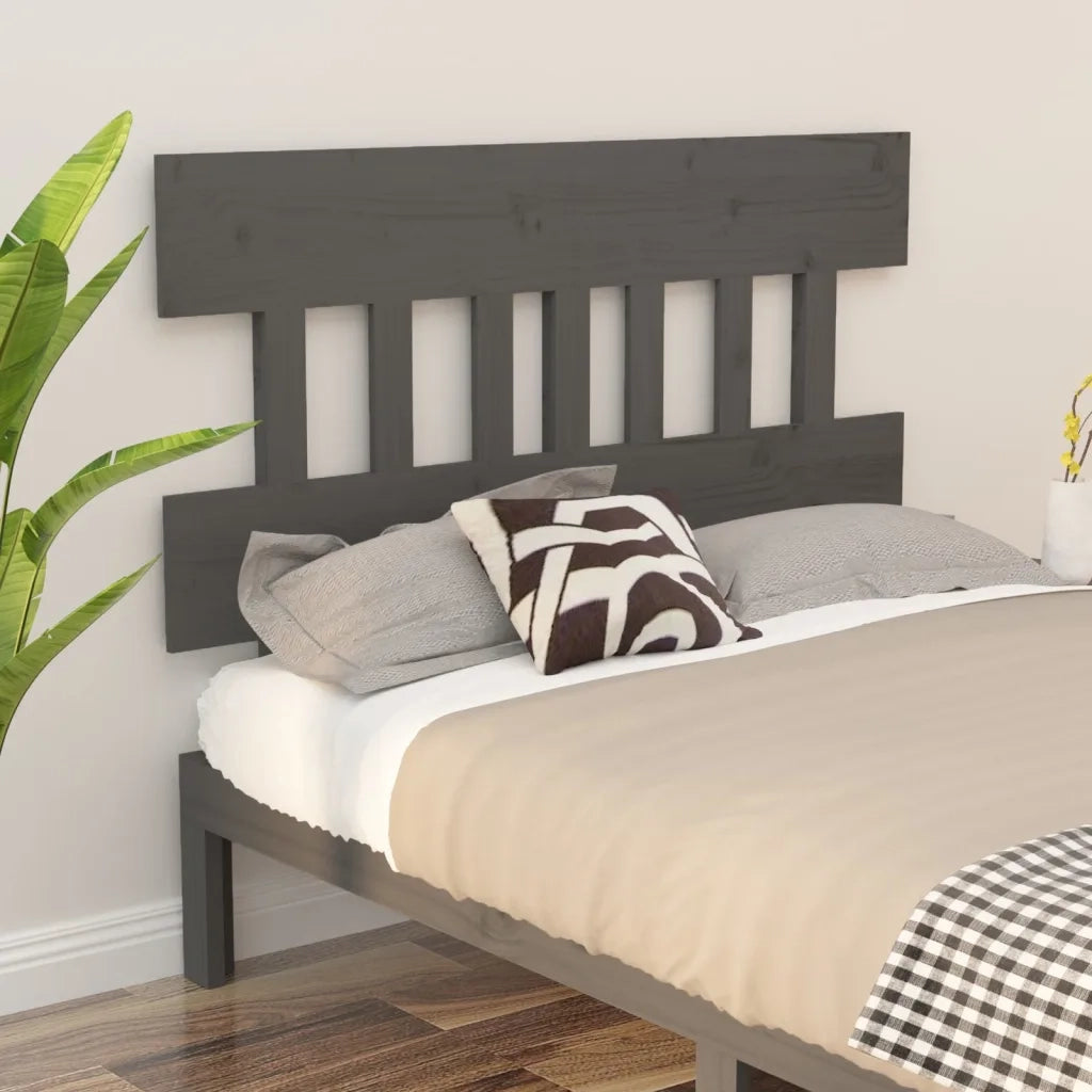 Testiera per Letto-Testata-Testiera Decorativa Grigia 143,5x3x81 cm Legno Massello di Pino