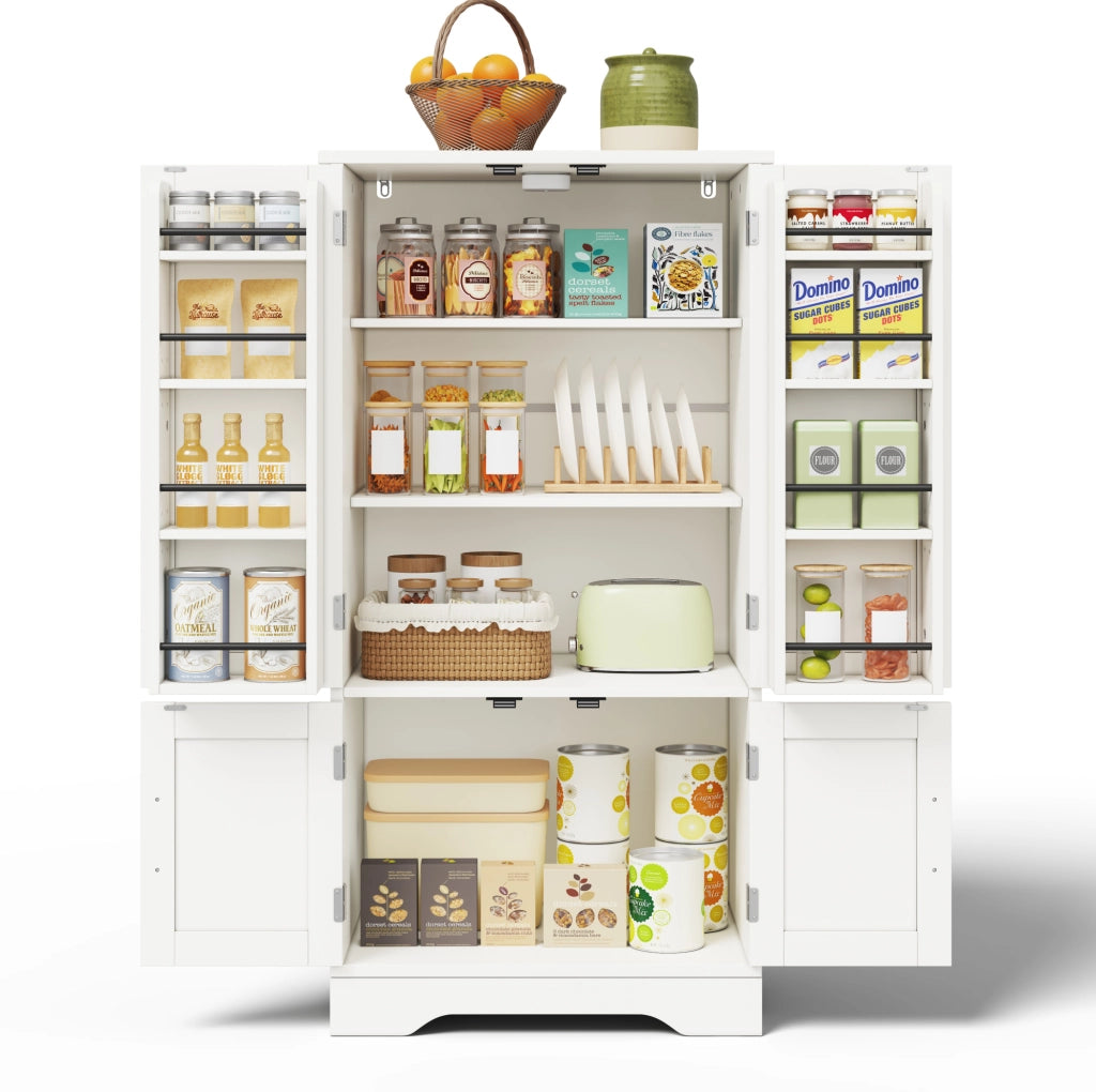 Mobile contenitore in MDF con luce LED a sensore; ripiani regolabili; bianco; 120 x 60 x 40 cm
