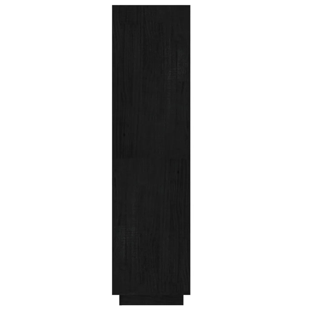 Libreria/Divisorio Nero 60x35x135 cm in Legno Massello di Pino 810873