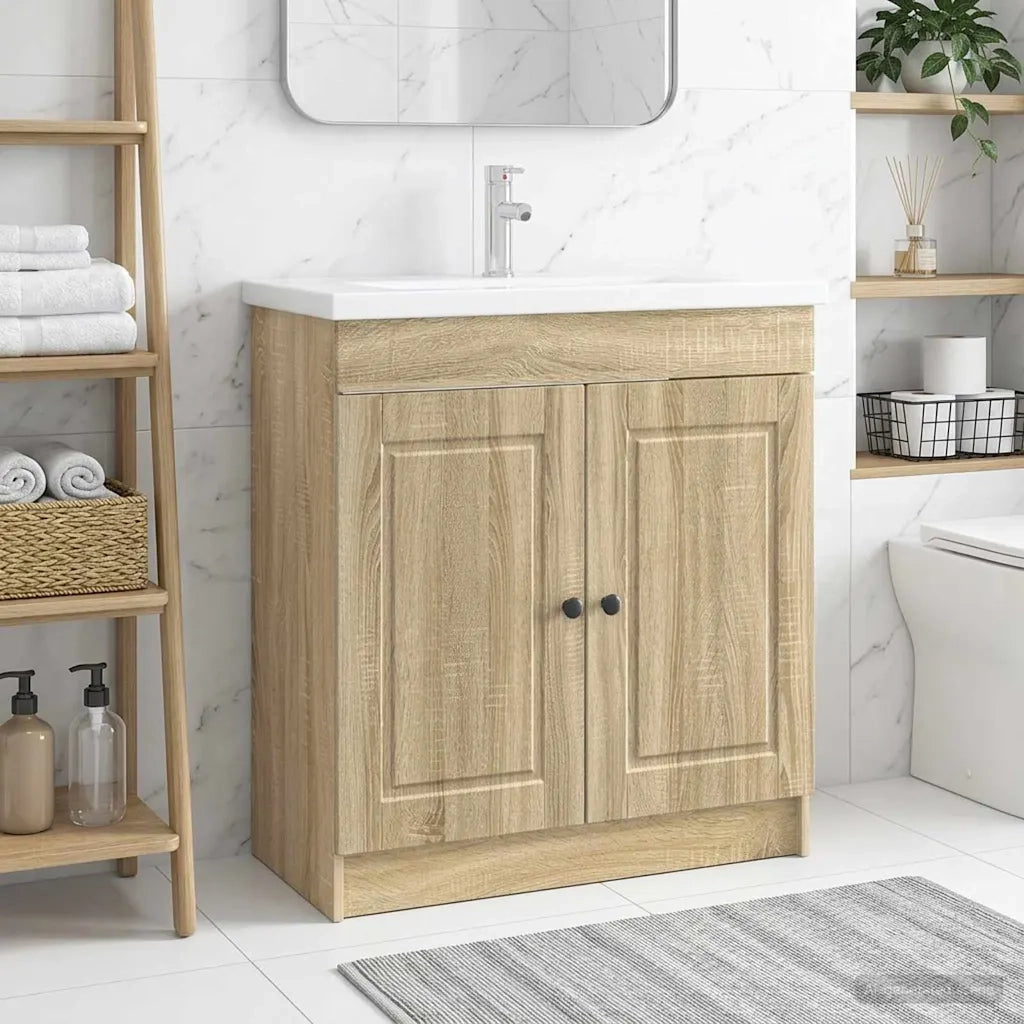 Mobiletto da bagno sotto il lavello Rovere Sonoma 890066