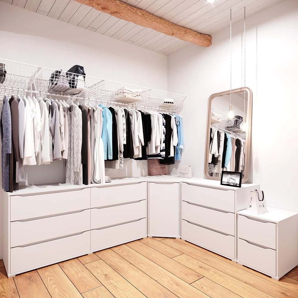 Credenza Ruben, Bianco, 78 x 76.6 cm, adatto per la conservazione di abbigliamento e tessuti