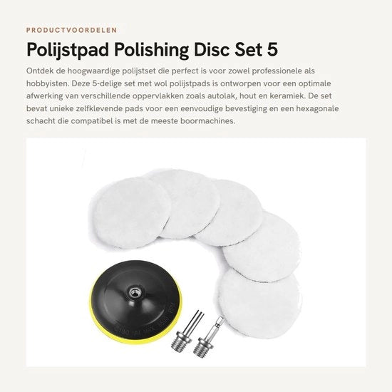 Set di dischi di abrasione per levigatura - 5 pezzi - 180 mm - Kit di levigatura - Adatto per auto e legno - Adattatore M14