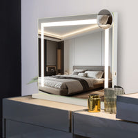 ZMH Specchio per il Trucco Illuminazione Dimmerabile 3 Modalità Colori Specchio ingranditore 5x Connessione USB