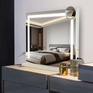 ZMH Specchio per il Trucco Illuminazione Dimmerabile 3 Modalità Colori Specchio ingranditore 5x Connessione USB