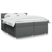 vidaXL Giroletto a Molle con Materasso Grigio Scuro 200x200 cm Tessuto