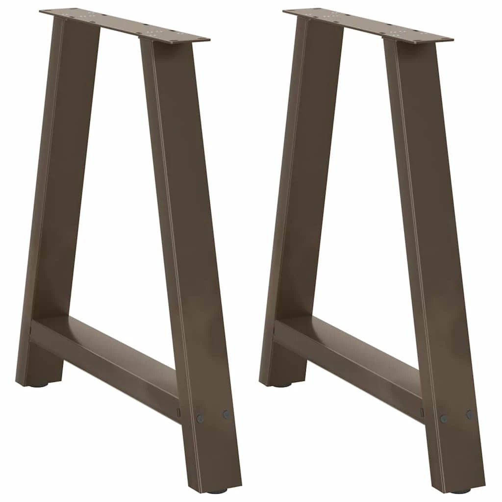 Set di 2 gambe per tavolo da pranzo a forma di A 70 x 72 cm robuste design moderno regolabili acciaio nero 02_0057131
