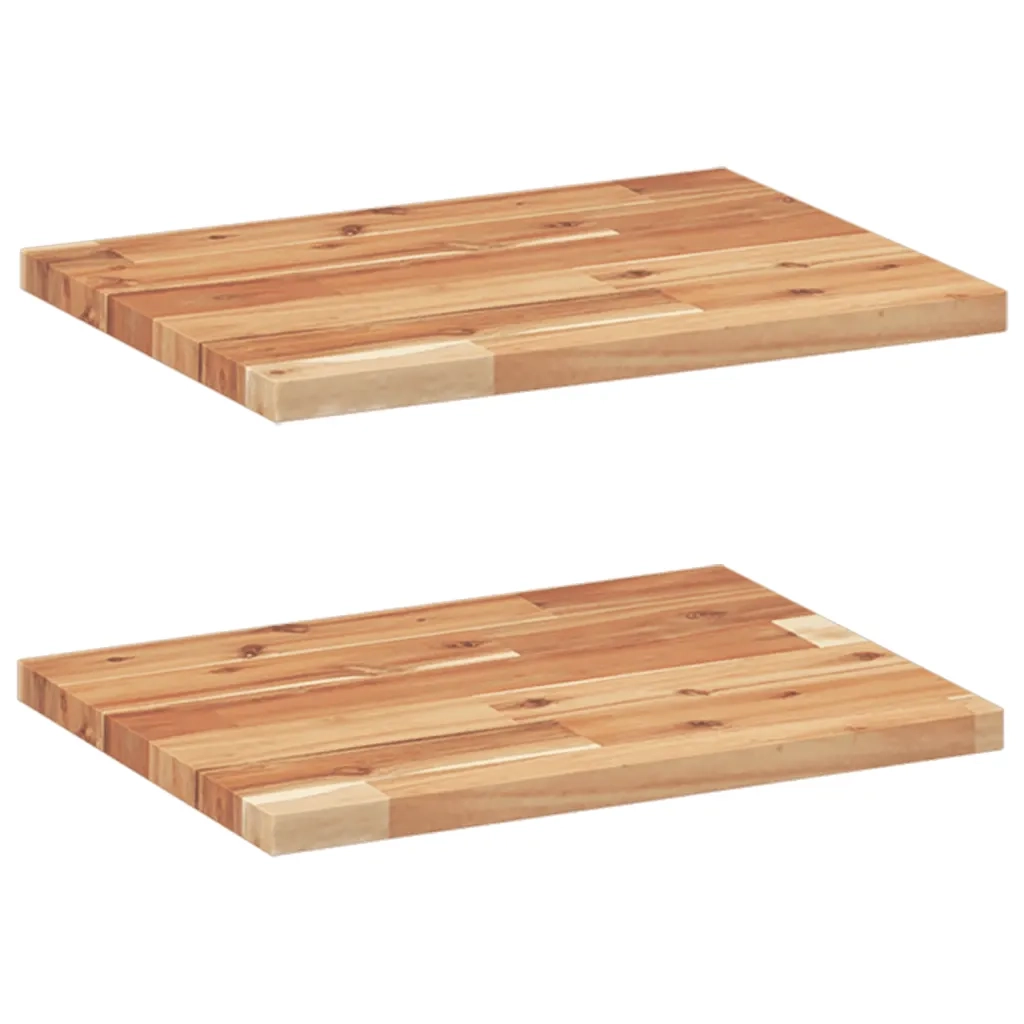 Mensole da Parete 2 pz 60x30x2 cm Legno Acacia Rifinito a Olio 3279528