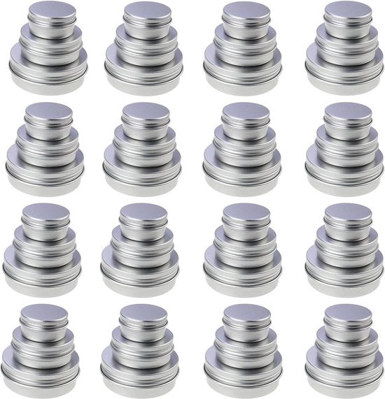 Bottelli in Alluminio a Sfere - 48 Pezzi, Bicchieri di Vetro Vuoti in Metallo - Argento