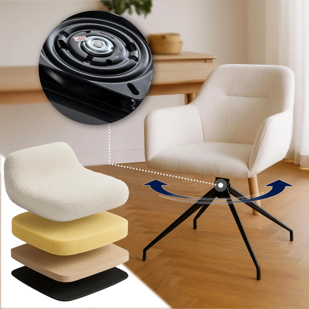 Sedia per sala da pranzo Merlinda in tessuto Teddy 4