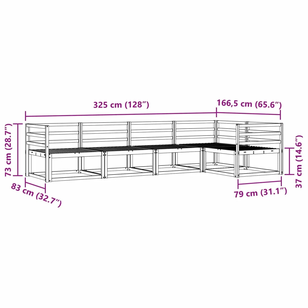 Set di divani da esterno 5 pcs Naturale 3367562