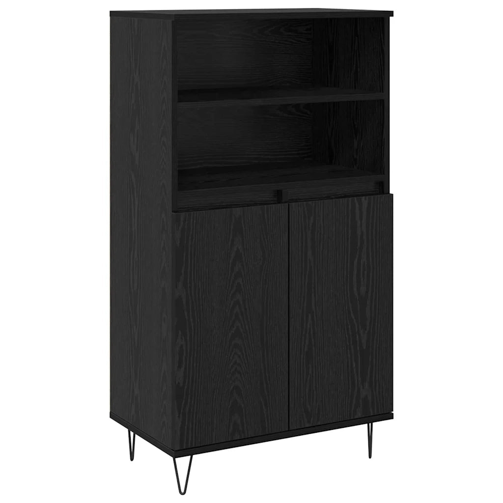 Credenza-Buffet-Armadio da cucina Nero 60 x 36 x 110 cm Legno multistrato 483662