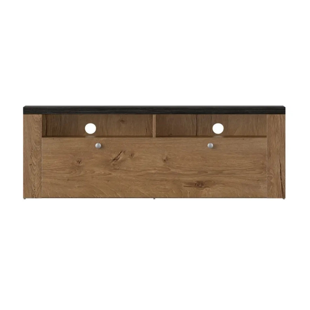 Mobile TV 140 cm collezione SANTIAGO. Colore quercia e nero effetto legno. 1 Porta.