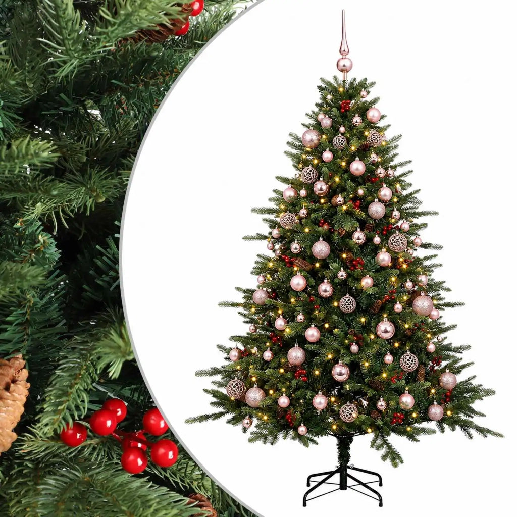 Albero di Natale artificiale con palline 180 cm 300 LED 3466675