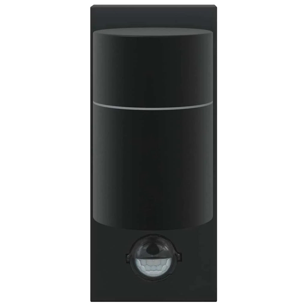 Set di 2 applique da esterno dal design moderno 6,5 x 10,5 x 16 cm in acciaio inox nero 02_0056538