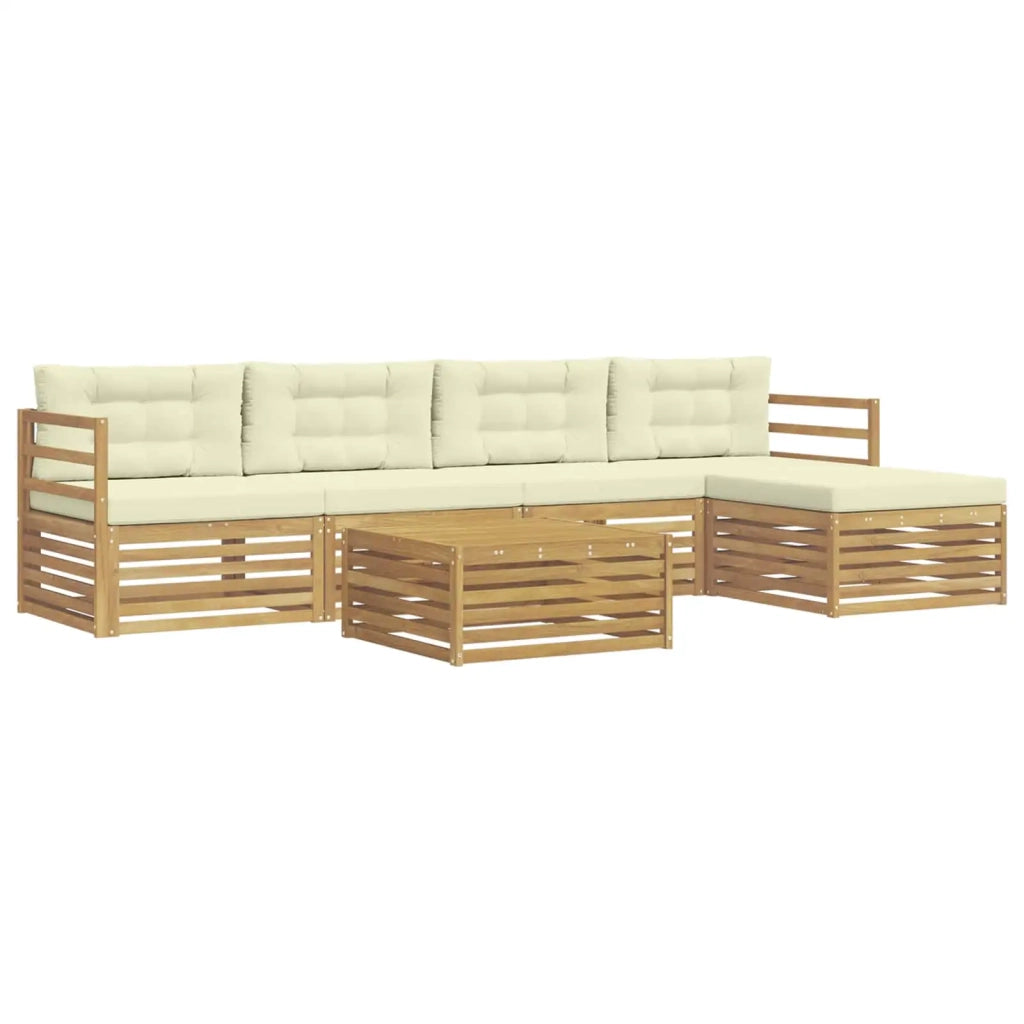 Set di divani da esterno 6 pcs Bianco e Crema 79 x 79 x 37 cm