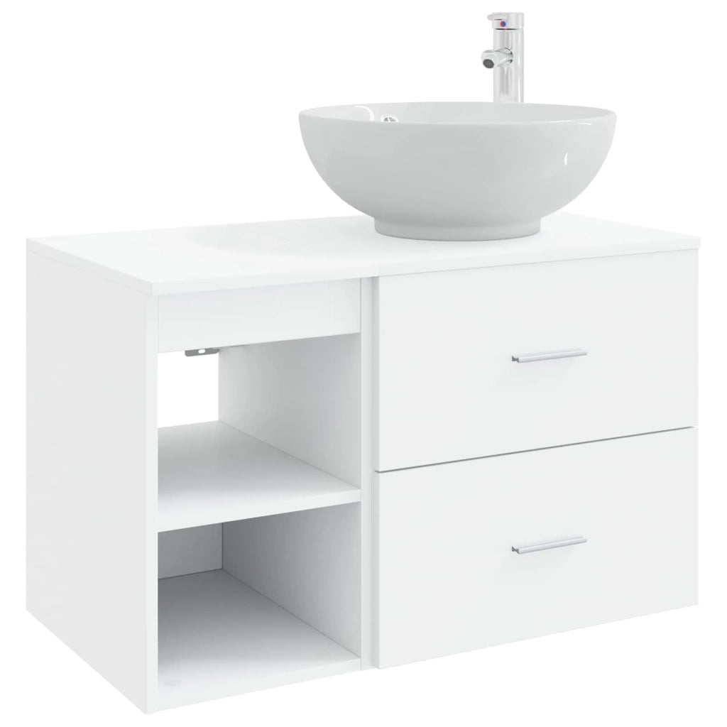 Set di mobili per il bagno 2 pcs Bianco Legno ingegnerizzato 3403912