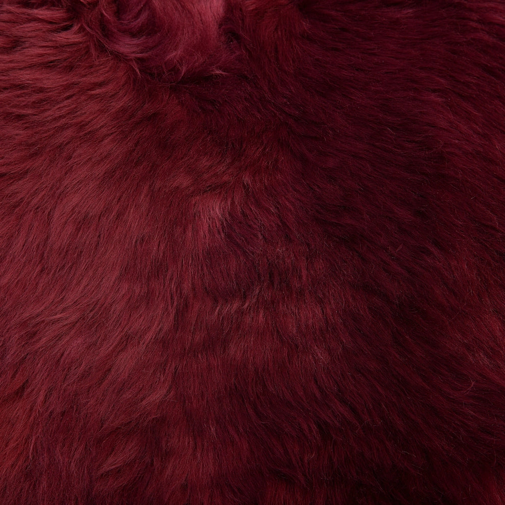 Pelle di montone rosso chiaro 65 x 110 cm naturale a Pelo Lungo in stile rustico
