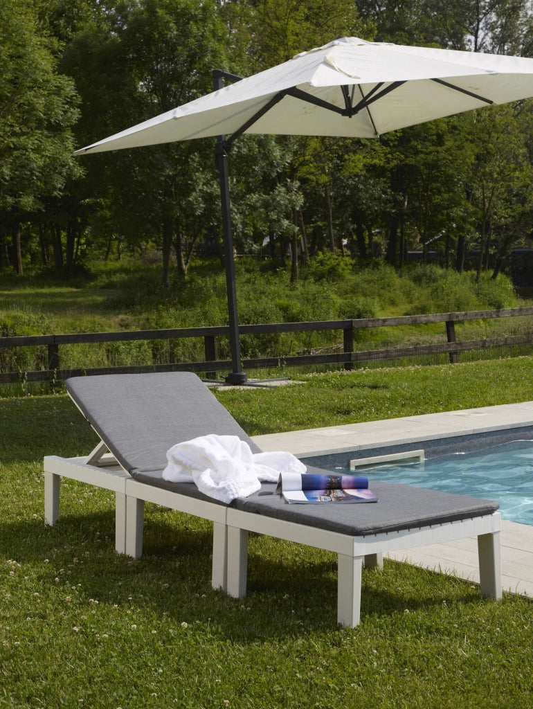 Salottino Outdoor Aixela, set Salotto da Esterno 2 Posti Made in Italy, Bianco