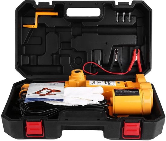 Cricchetto Elettrico 3 Ton - Ideale per il Cambio Gomme - 12 V DC - Cricchetto a Mano con Controller - Compatto e Potente